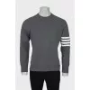 Men's jumper with stripes on the sleeve