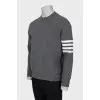 Men's jumper with stripes on the sleeve
