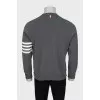 Men's jumper with stripes on the sleeve