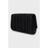 Pleated clutch in black