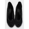 Suede open top shoes