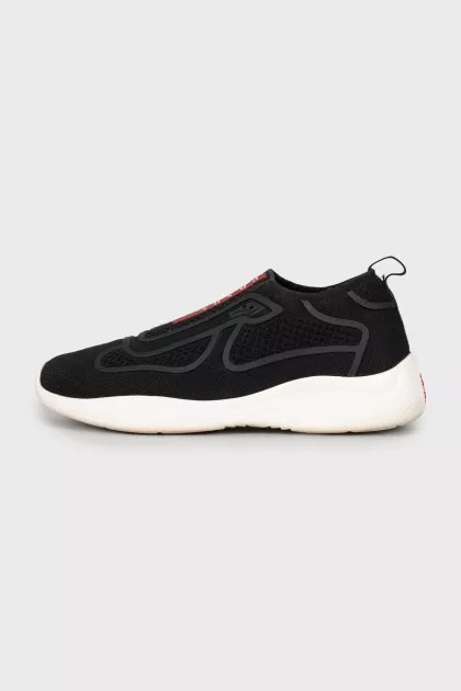 Men's black textile sneakers