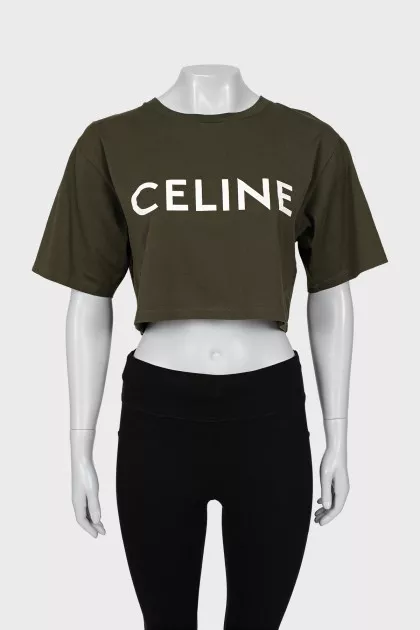 Green top with signature print