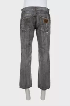 Men's ripped jeans gray