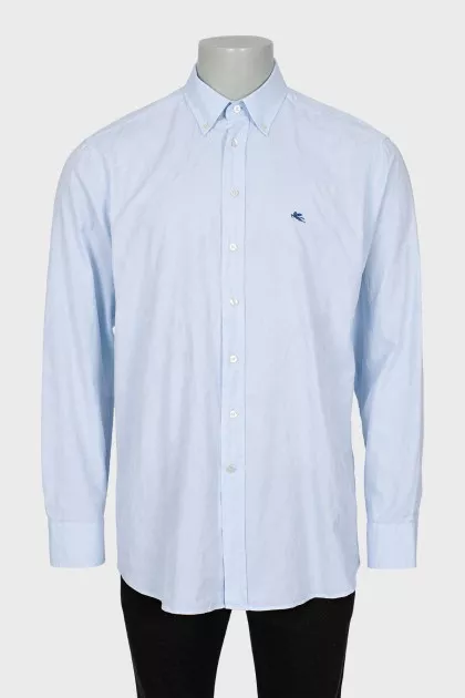Men's blue printed shirt