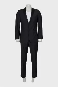 Men's black wool suit