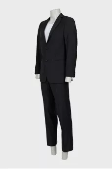 Men's black wool suit