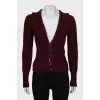 Knitted cardigan with a tapered cut