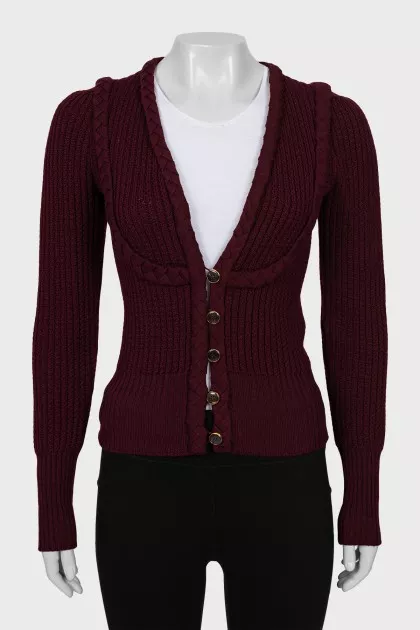 Knitted cardigan with a tapered cut