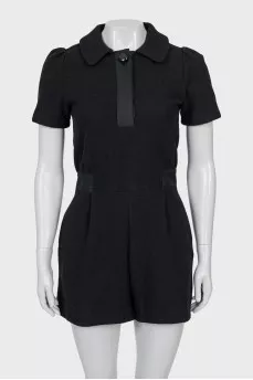 Jumpsuit with shorts and zipper