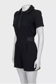 Jumpsuit with shorts and zipper