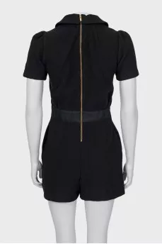 Jumpsuit with shorts and zipper
