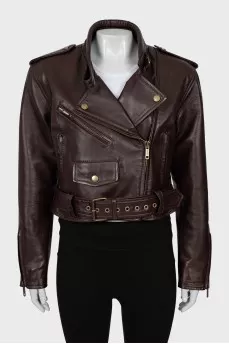 Brown leather jacket