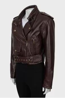 Brown leather jacket
