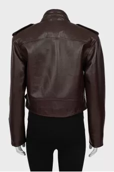 Brown leather jacket