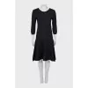Fitted dress with flared skirt