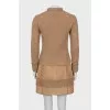 Brown suit with leather elements