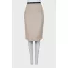 Beige wool skirt