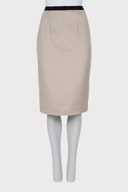 Beige wool skirt
