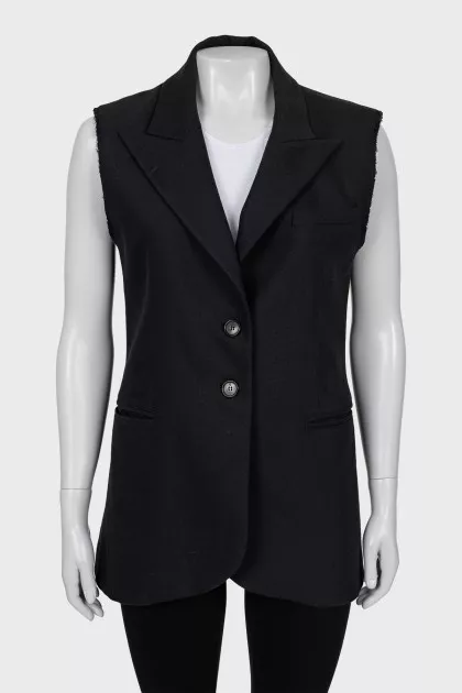 Vest with raw edges