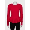 Fitted blouse with peplum