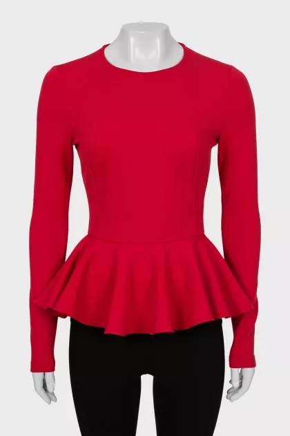 Fitted blouse with peplum
