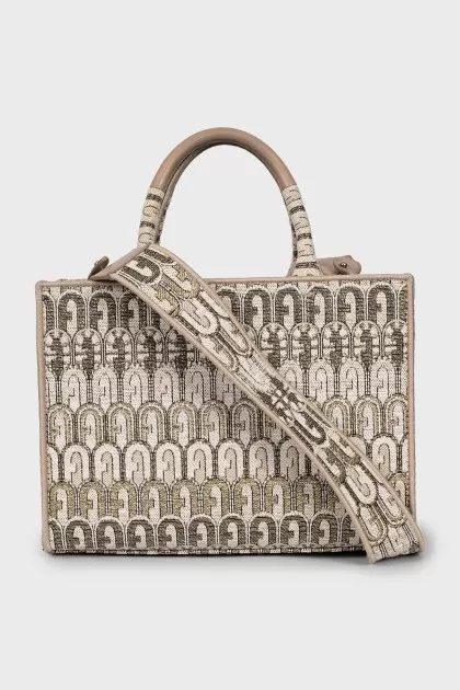 Beige bag with signature print
