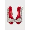 Sandals with a beveled heel and sequins