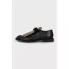 Leather shoes with gold fringe