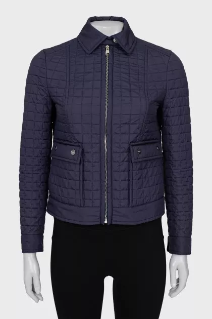 Quilted jacket with silver fittings