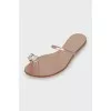 Leather sandals decorated with crystals
