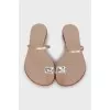 Leather sandals decorated with crystals