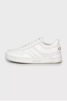 Leather sneakers with brand logo
