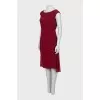 Red dress with gathers at the front