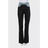Straight cut combination jeans