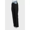 Straight cut combination jeans