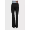 Straight cut combination jeans