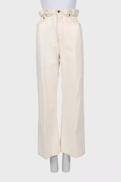 Beige high waist jeans