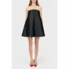Black dress without shoulders with pockets