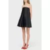 Black dress without shoulders with pockets