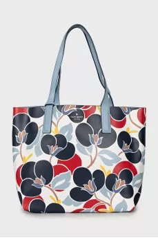 Floral print bag with tag