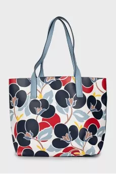 Floral print bag with tag