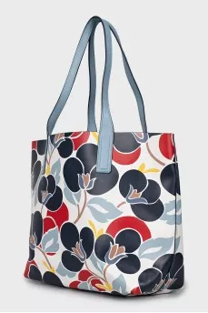 Floral print bag with tag