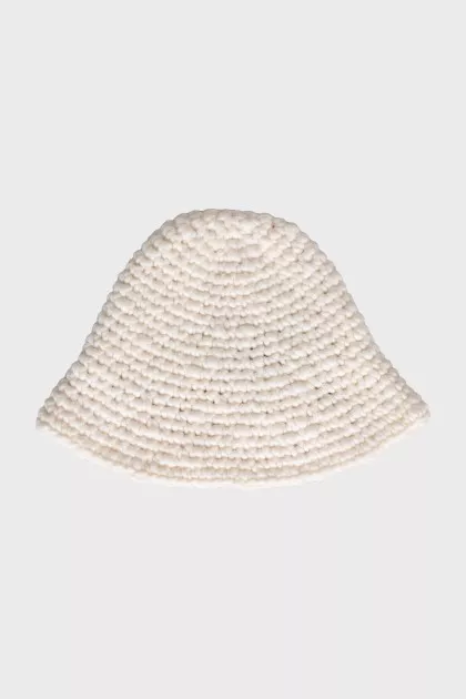 Knitted panama hat in white