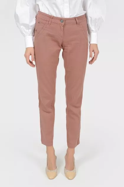 Pink Textured Pants