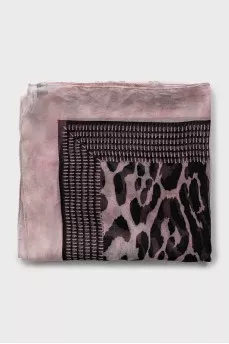 Silk scarf with brand logo