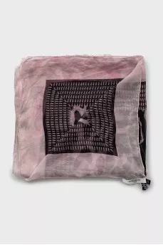 Silk scarf with brand logo
