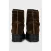 Brown velour boots