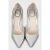 Silver stiletto heels