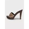 Animal print sandals with rhinestones